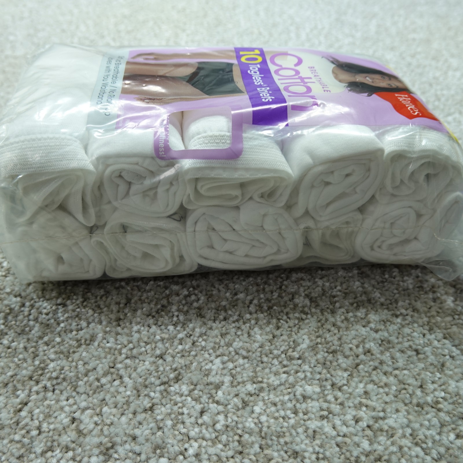 Hanes Underwear Womens 10 3XL White Briefs Breathable Cotton 10 Pairs