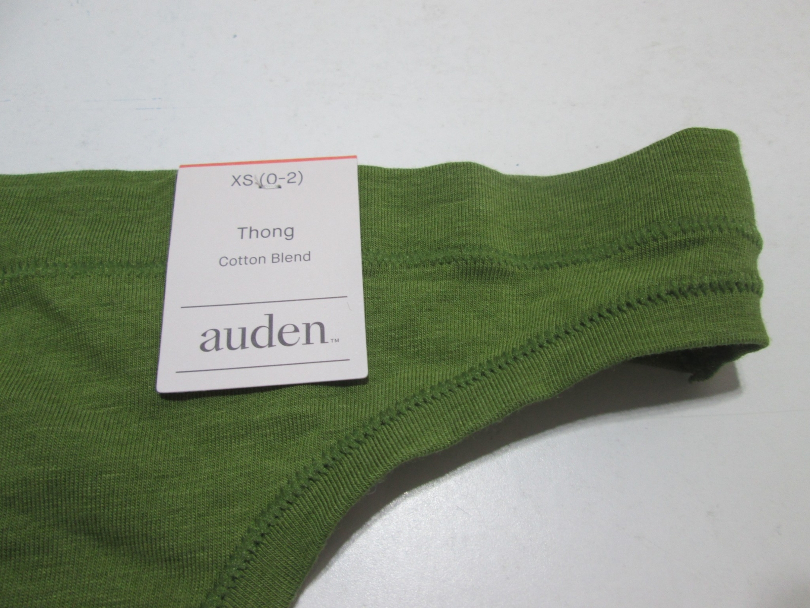 NWT Auden Womens Size XS Panty Khaki Thong Cotton Blend Stretch Intimates