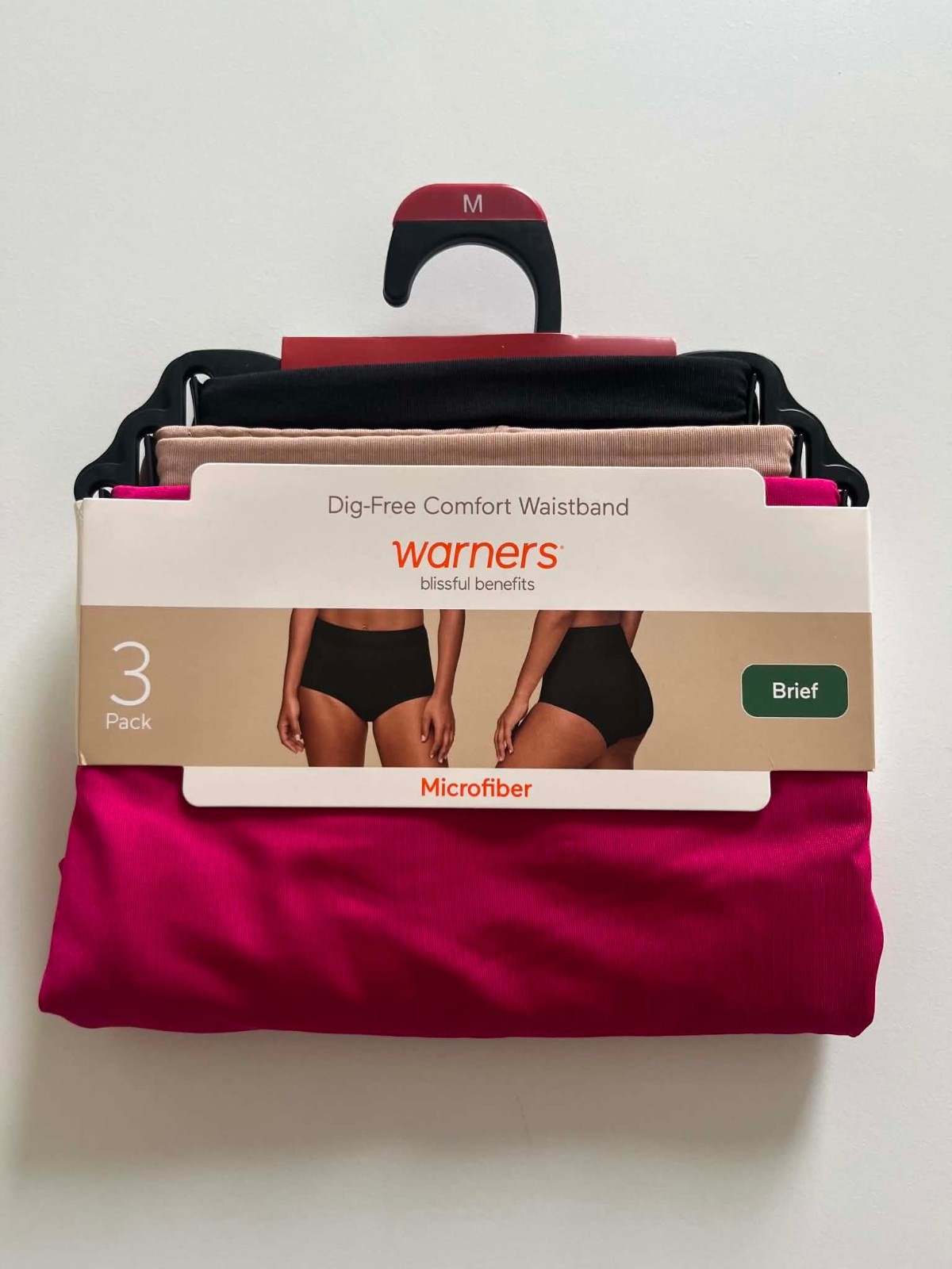 NWT 3-pk Warners Dig-Free Comfort Waistband Microfiber Brief M L XL