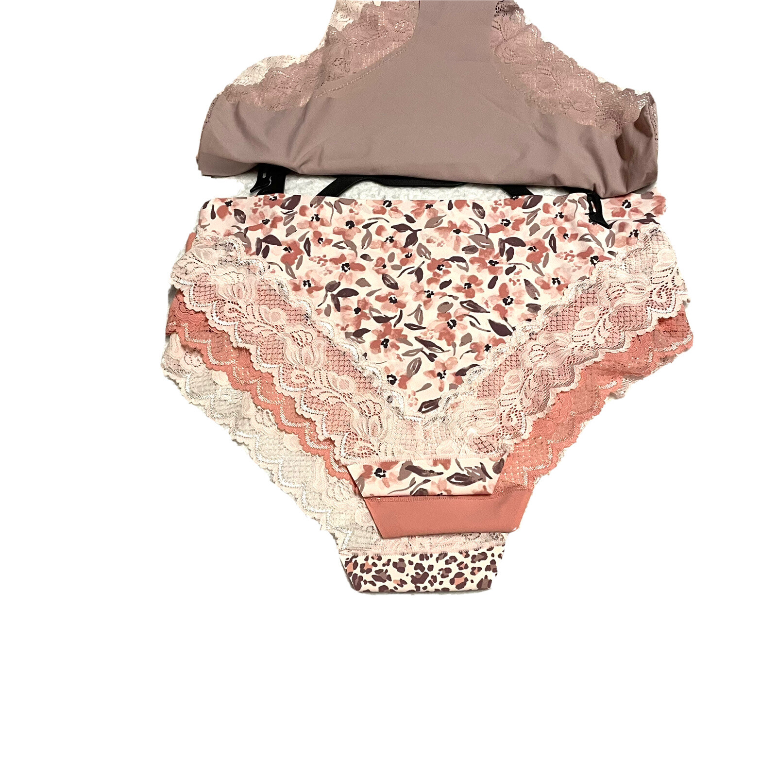 MARILYN MONROE Panties L 5-Pack Pink Tiger Sexy Thong Underwear Floral Seamless