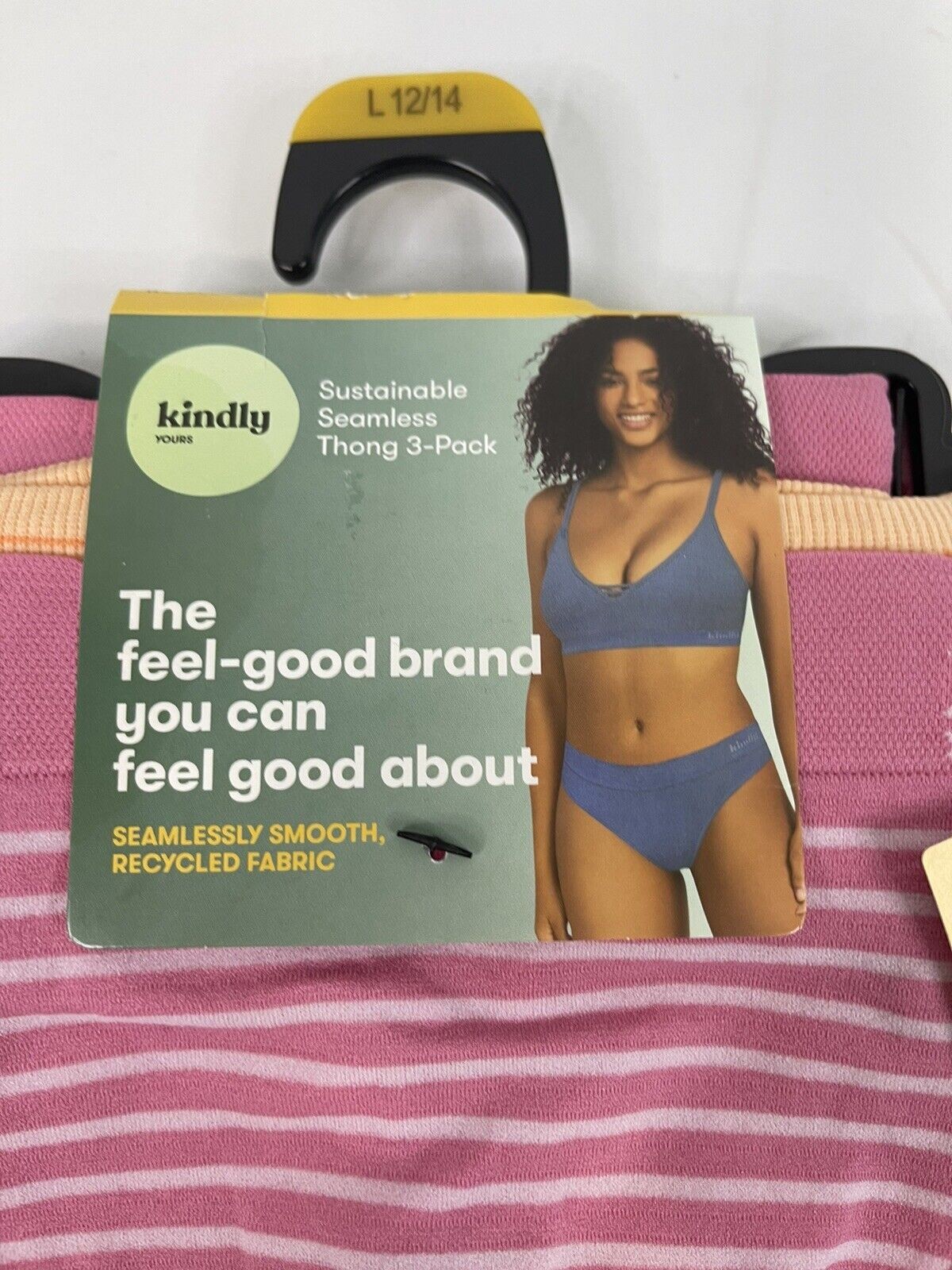 Kindly Yours Thongs 3 Pack Seamless Size L (12-14) Sustainable Seamless Thong