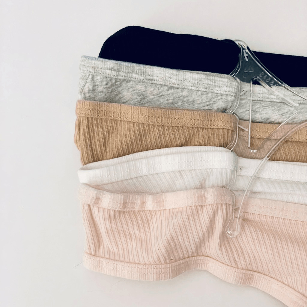 NWT 5 Pack SO L Gorgeous Pink,white, tan, grey & Black Ribbed Panty Set