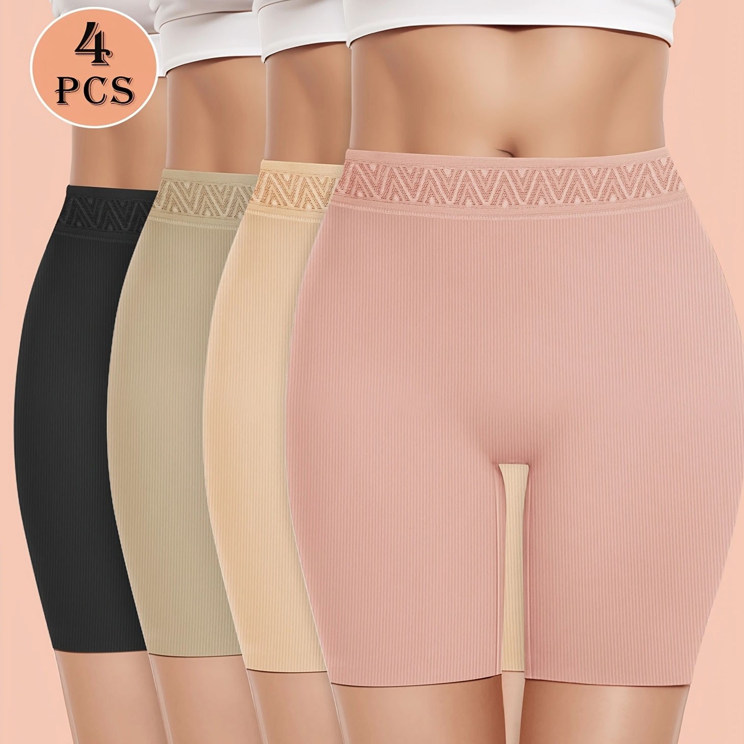 4-Piece Women’s Lace Underwear – Comfortable Boxer Boyshorts Set