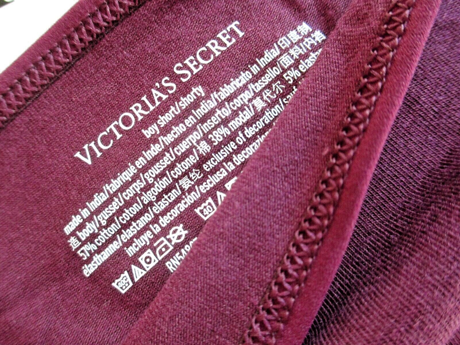 VICTORIA’S SECRET Cotton Boyshort Panty S L 2XL Kir NWT Maroon VS Shortie