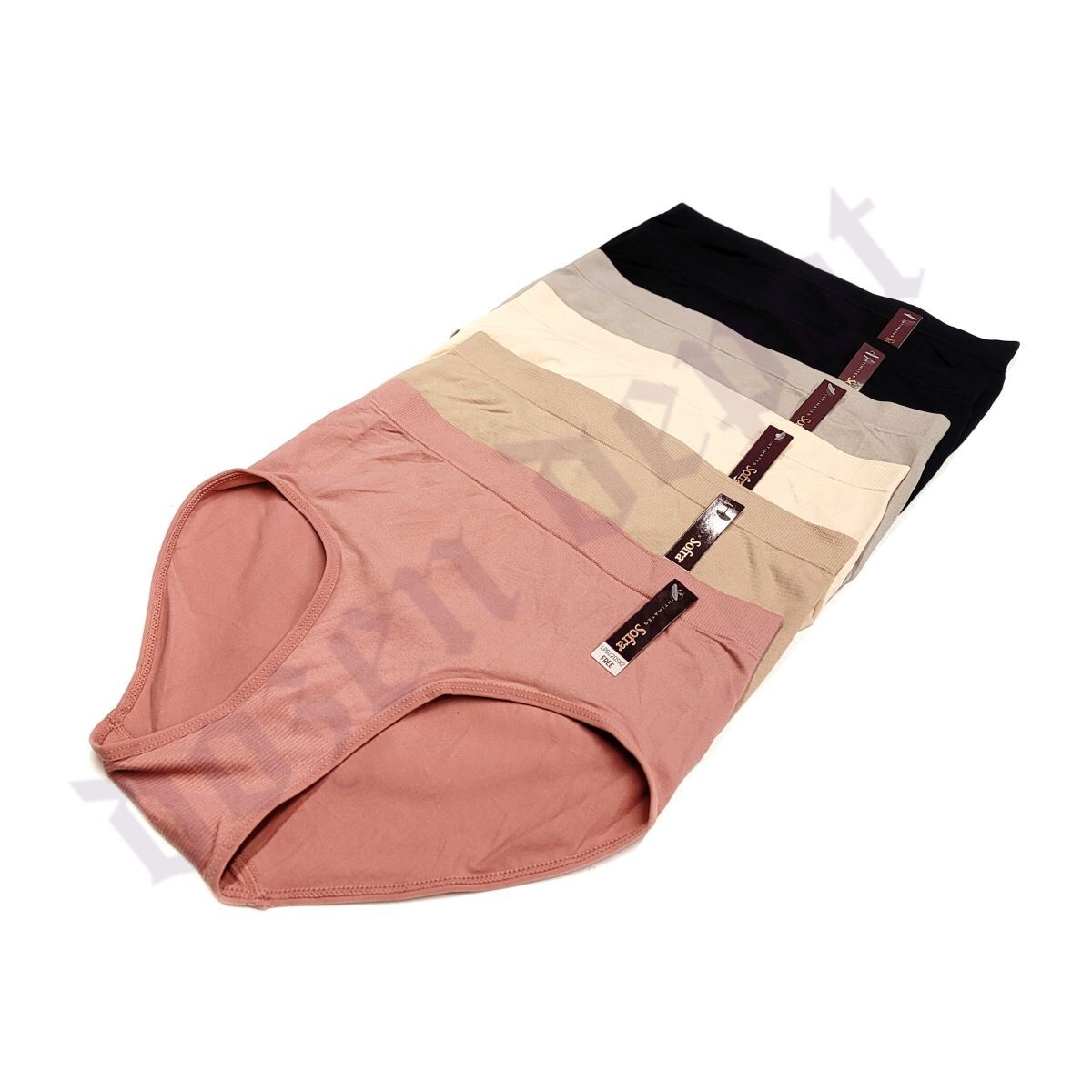 Lot 6 Soft Stretch Seamless High Rise Full Coverage Spandex Brief Panties Undies