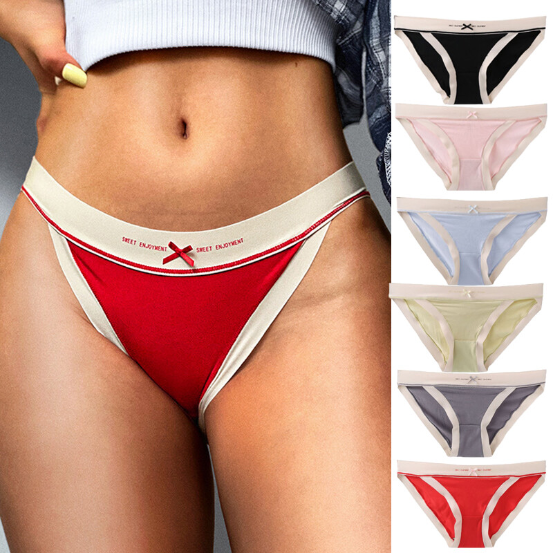 1/6 Pack Womens High Cut Panties Thongs G-string Sexy Underwear Brief Lingeries