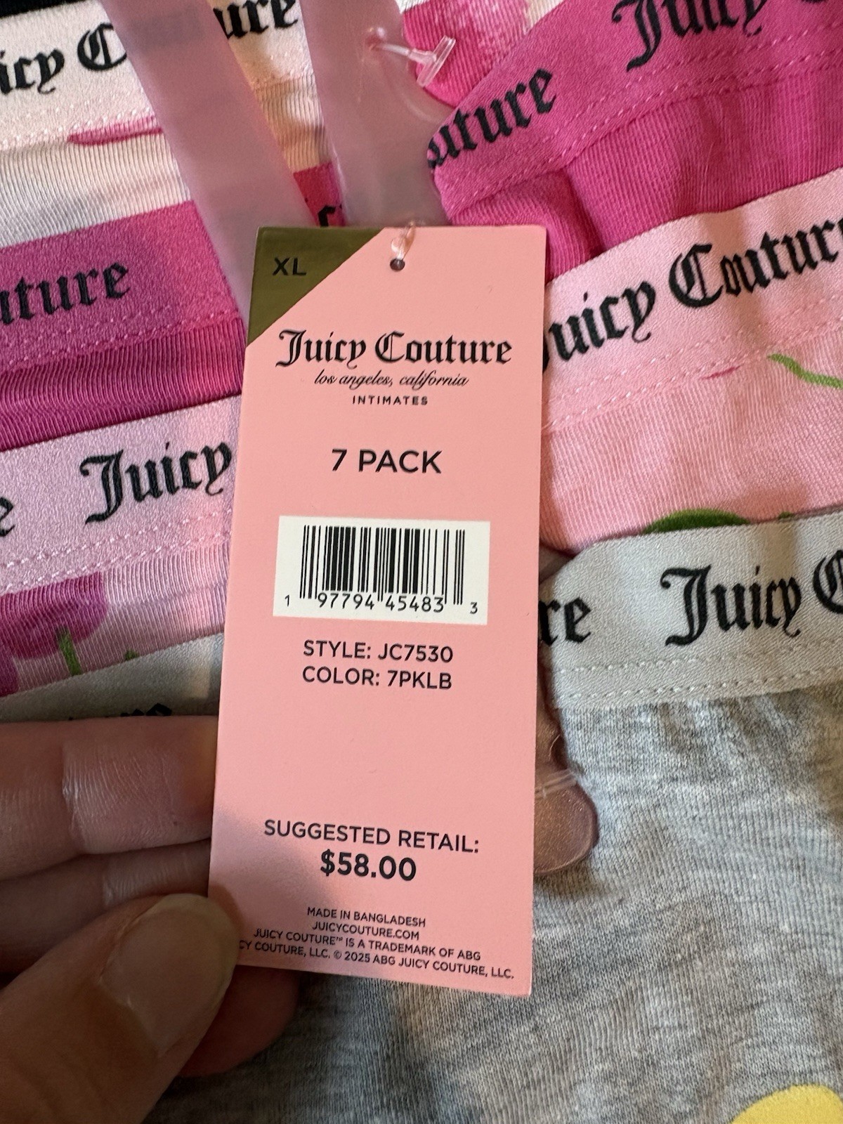 Juicy Couture Fruit Print Boyshorts Pack Of 7 Panties Size XL NWT