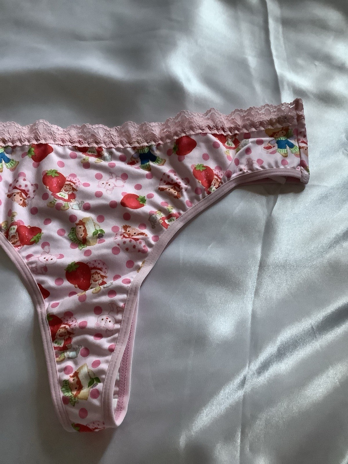 Women’s Teens Strawberry Shortcake Red Pink Kawaii Thong Panties 2pk Large