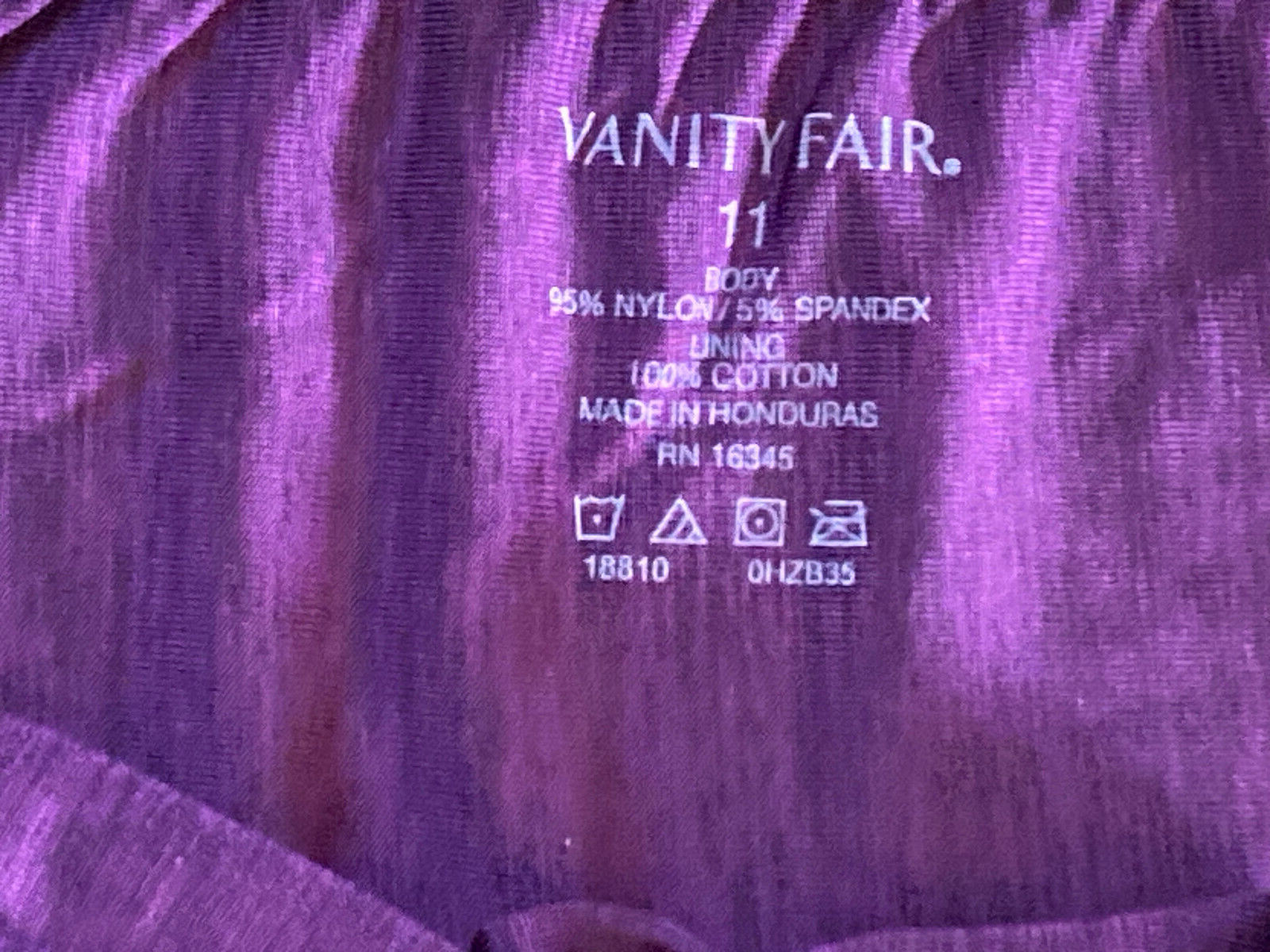 Vanity Fair Plus 11/4XL Purple Illumination String Silky Bikini Panty #18810 NWT