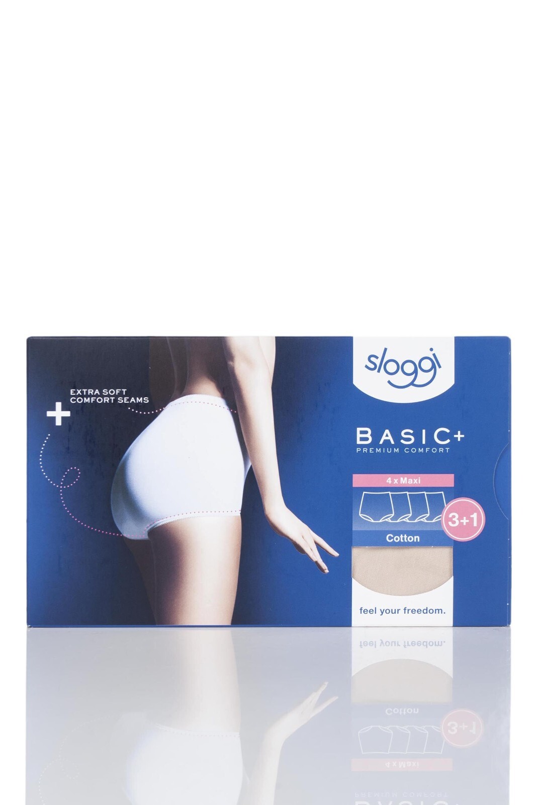 Sloggi Womens Cotton Briefs Maxi Basic+ Soft Gusseted in Various Colours- 4 Pack