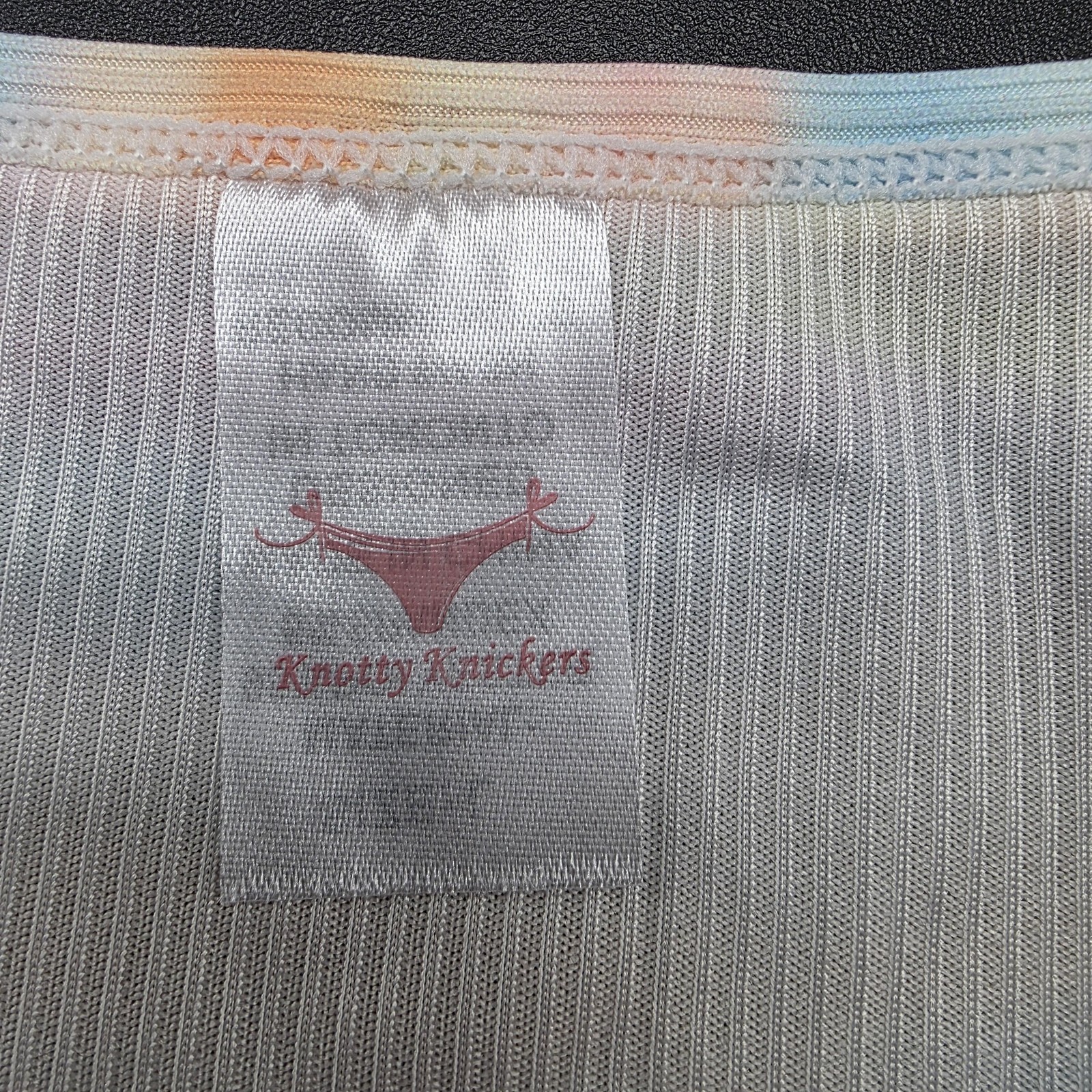 Knotty Knickers Panties Womens L Multicolor Bikini Stretch Lightweight Striped