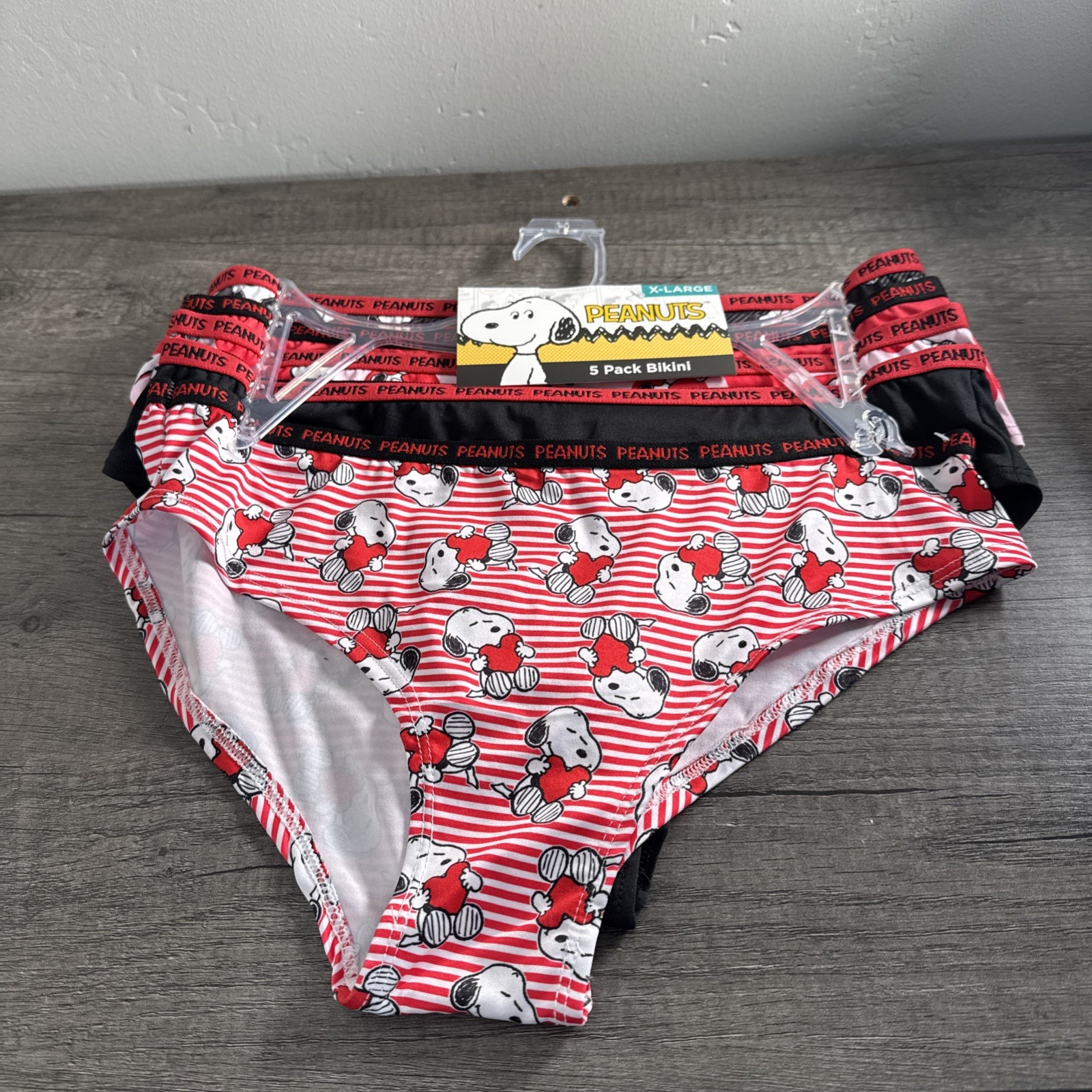 Peanuts Assorted 5 Pack Cotton Blend Bikini Panties XL
