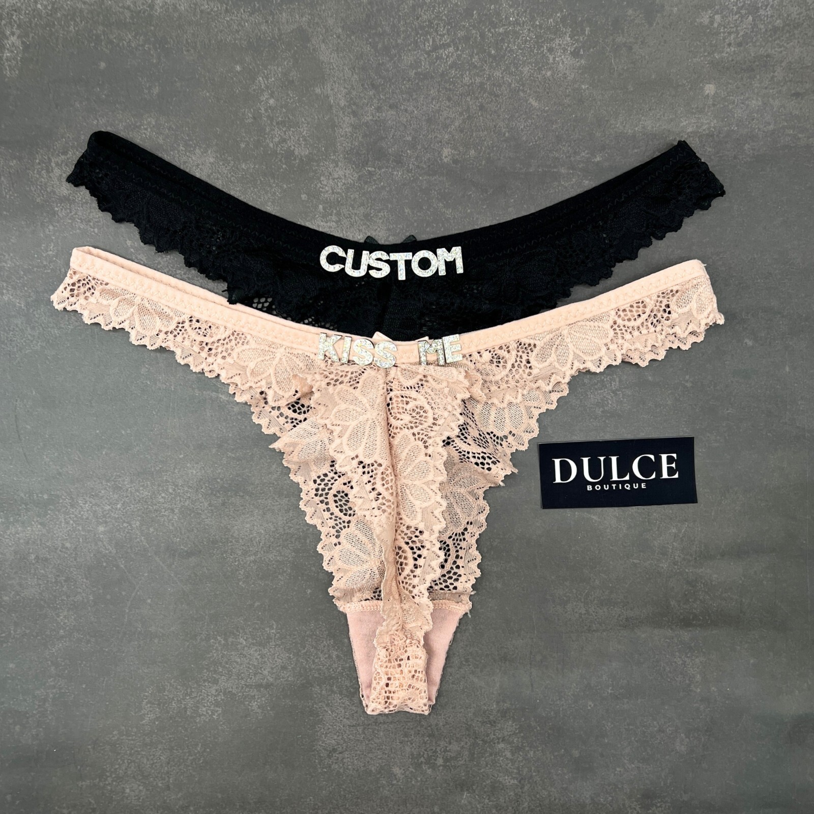 Custom Name Thong Sexy Panties With Crystal Letter Lingerie Custom Underwear