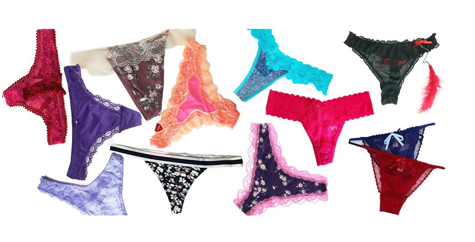 jooniyaa Women Variety of Underwear Pack T-Back Thong G-String Medium, 10pcs
