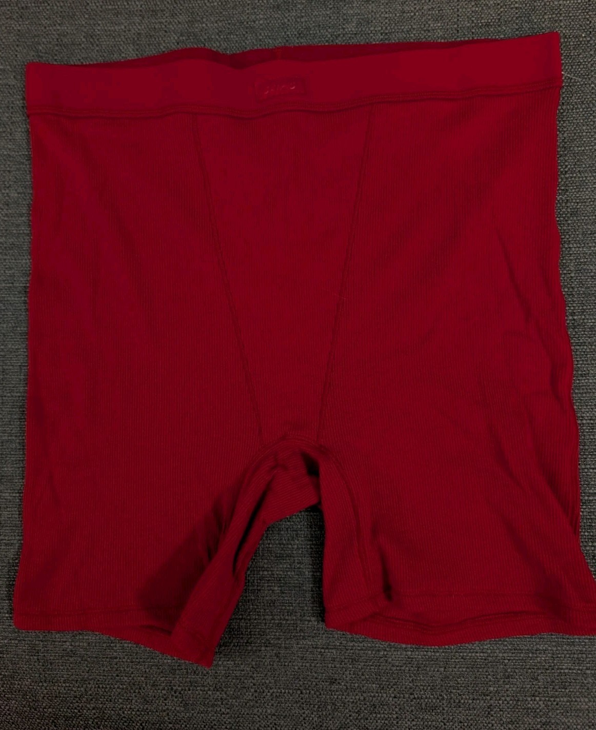 SKIMS Cotton Rib Boxer Shorts in Brick Red (Rare) Size XL