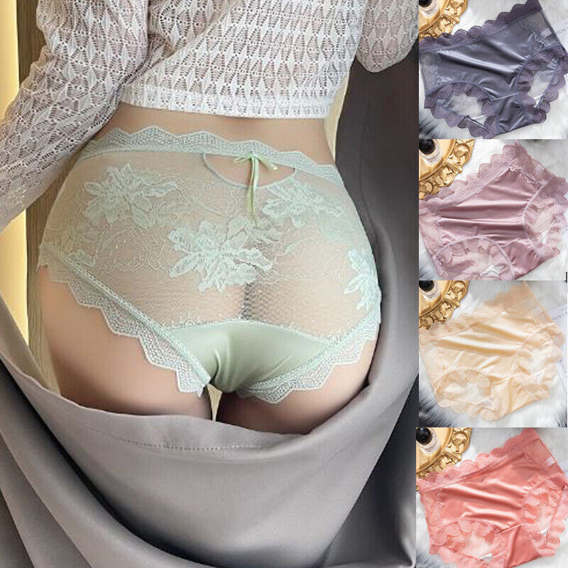 1/6 Pack Lot Womens French Lace Satin Panties Briefs Underwear Lingeries Undies