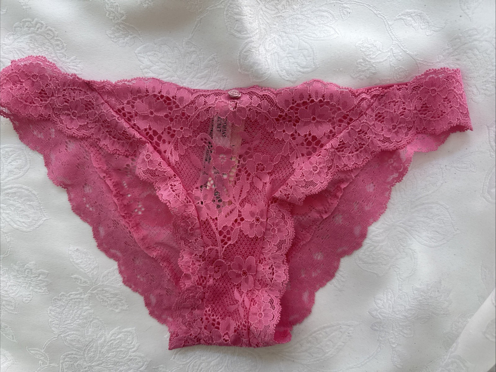 VICTORIA’S SECRET S BARBIE PINK DREAM ANGELS LACE BIKINI PANTIES SUMMER NWT