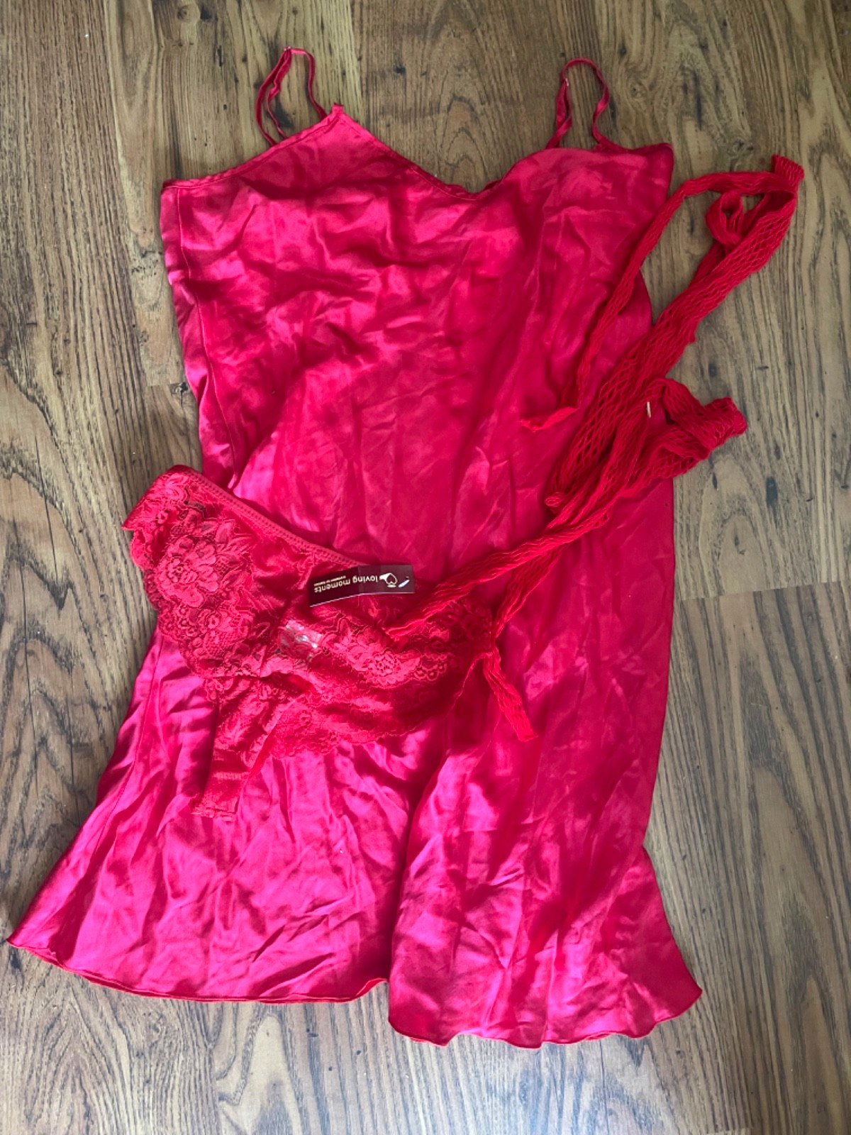 SEXY BODYSTOCKING PANTIES SATIN NIGHTWEAR EROTIC RED BUNDLE JOB LOT