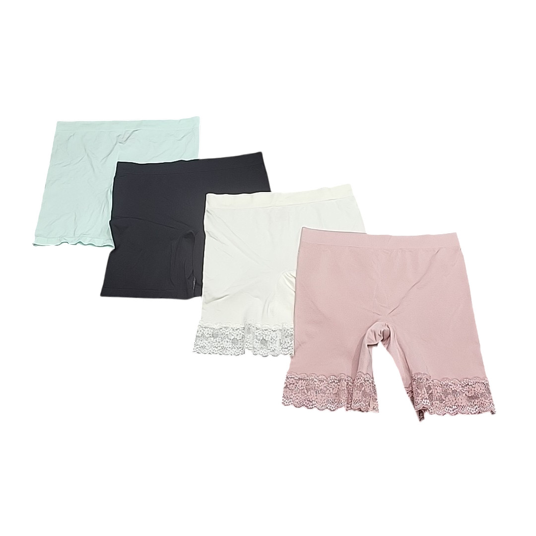 Breezies Women’s Set of 4 Everyday Mid Thigh Shorts Panties Size Medium