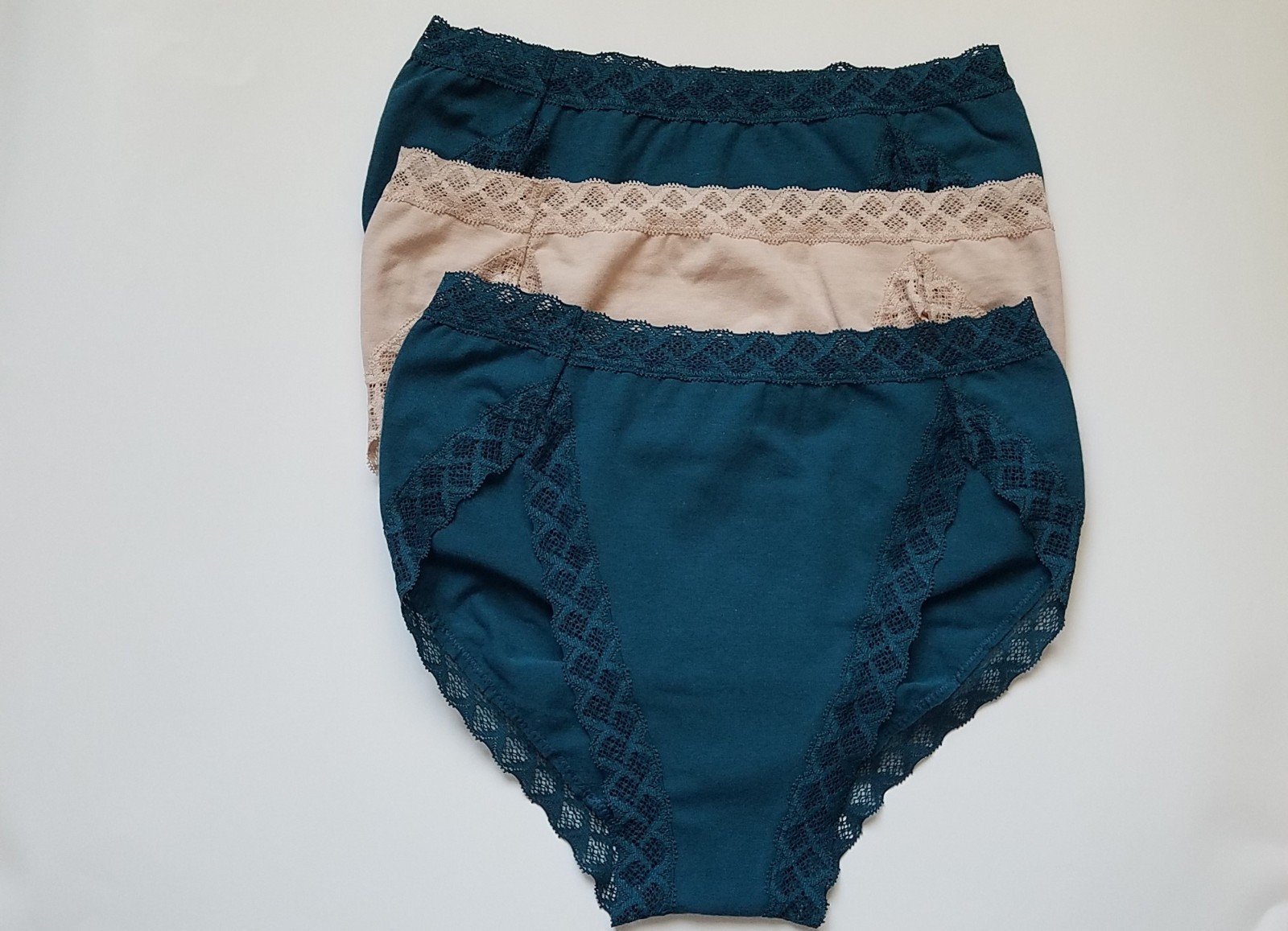 $60 Natori 152058 Bliss Supima Cotton French Cut Briefs Panties 3 Pairs Size XS