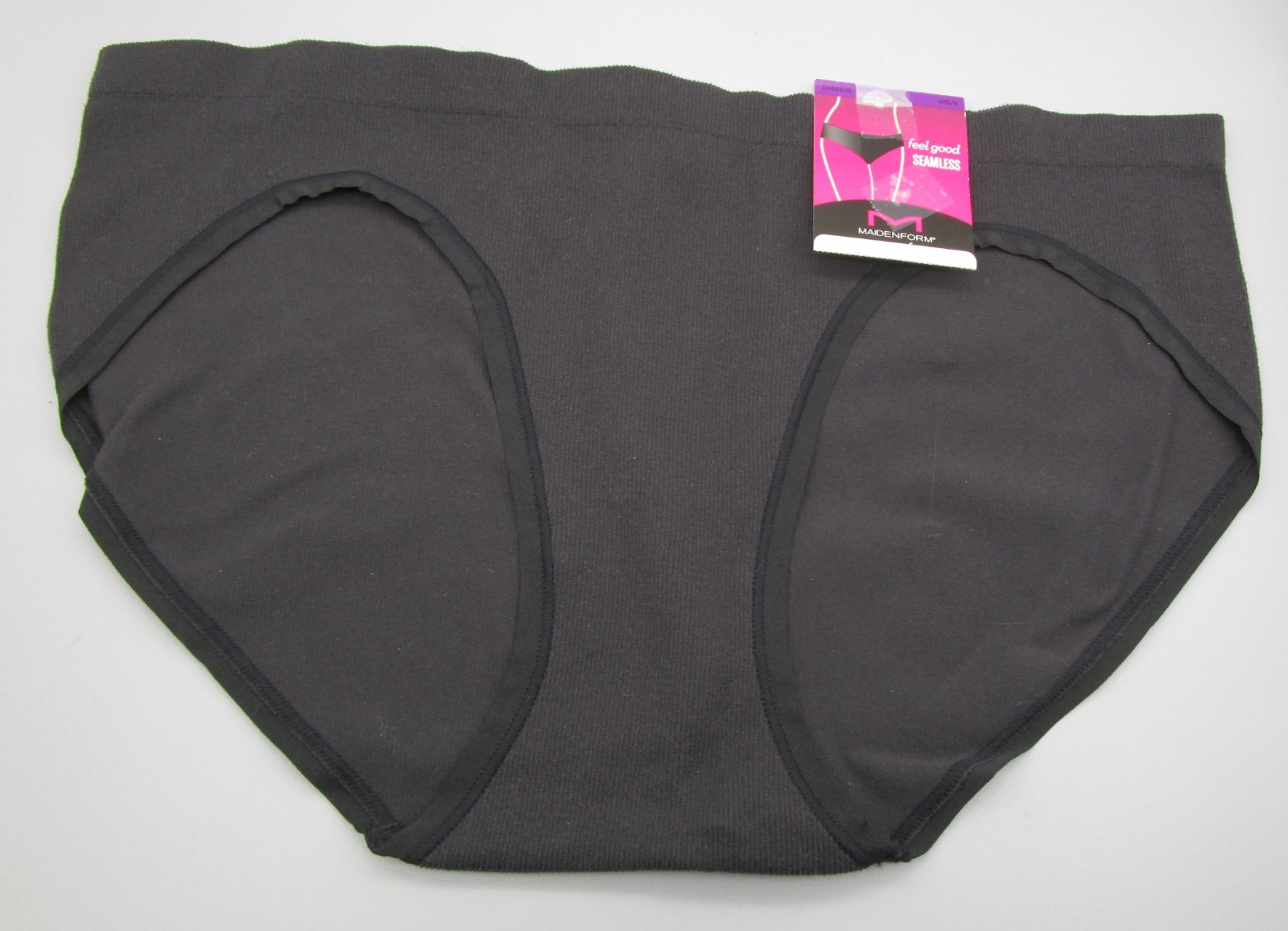 MAIDENFORM~2XL 9~DM2305~Black Pure Comfort Rib Seamless Low Rise Bikini