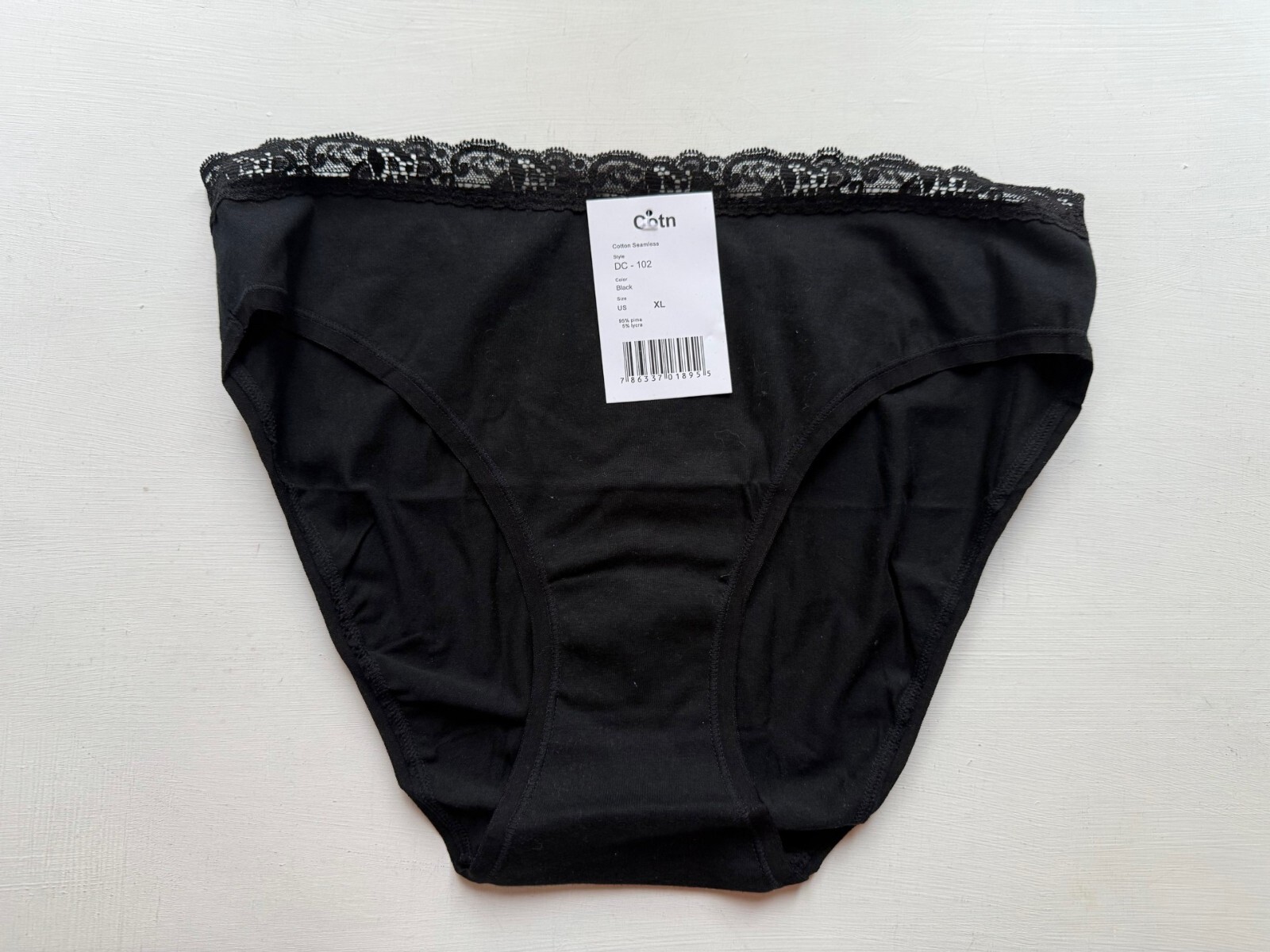 COTN COLLECTION Women’s Underwear Panties LACE TRIM HI-CUT Pima Cotton