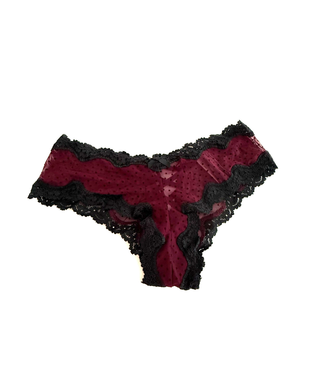 Victoria’s Secret Very Sexy Dot Lace Lace-Up Back Cheeky Panty Deep Ruby