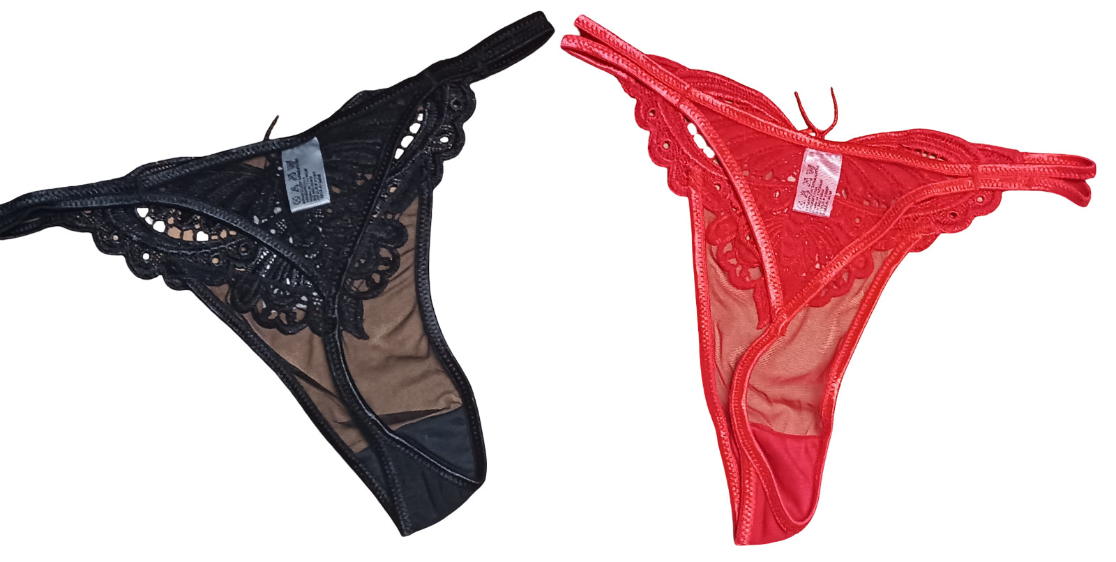 Body Secret Lot of 4 Women’s Lace Butterfly Thong Underwear Assorted Colors M