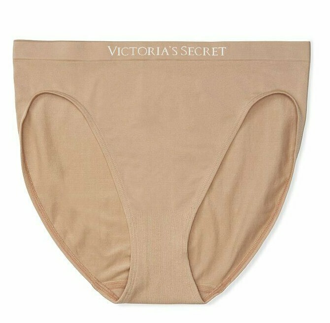 M Beige SEAMLESS NO SHOW FULL COVER Victorias Secret High-Leg Waist Brief Panty