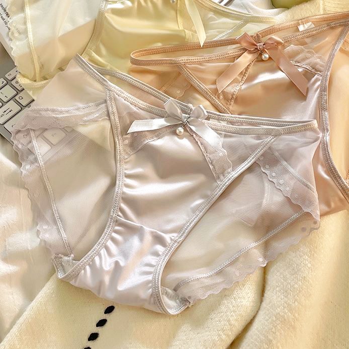 5 Pack Lot Sexy Womens Sheer Satin Panties Underwear Low Rise Bikini Ligneries