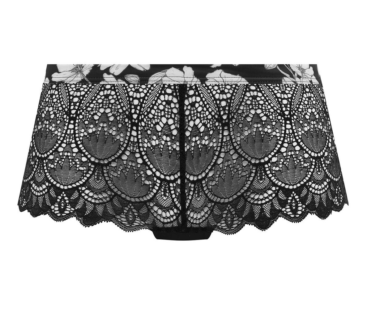 Fantasie Olivia Short Brief Black White Floral Size L 14 16 Knickers Lace 3186