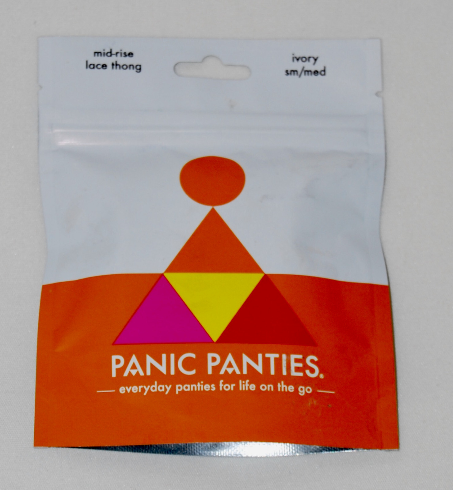 NWT Panic Panties Mid-Rise Ivory Lace Thong Underwear sz Small-Medium fits 2-10