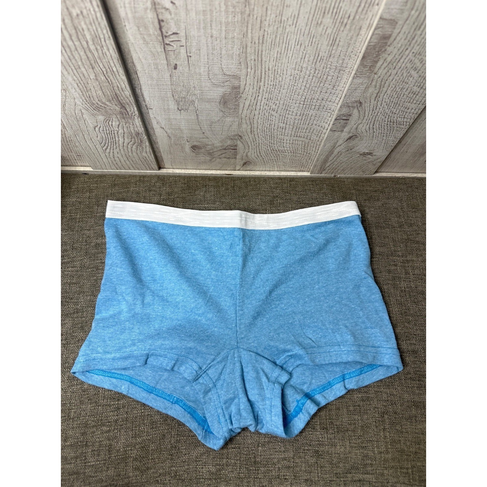 Hanes Womens Large Boyshorts Underwear Blue & White Cotton Panties Pack of 7