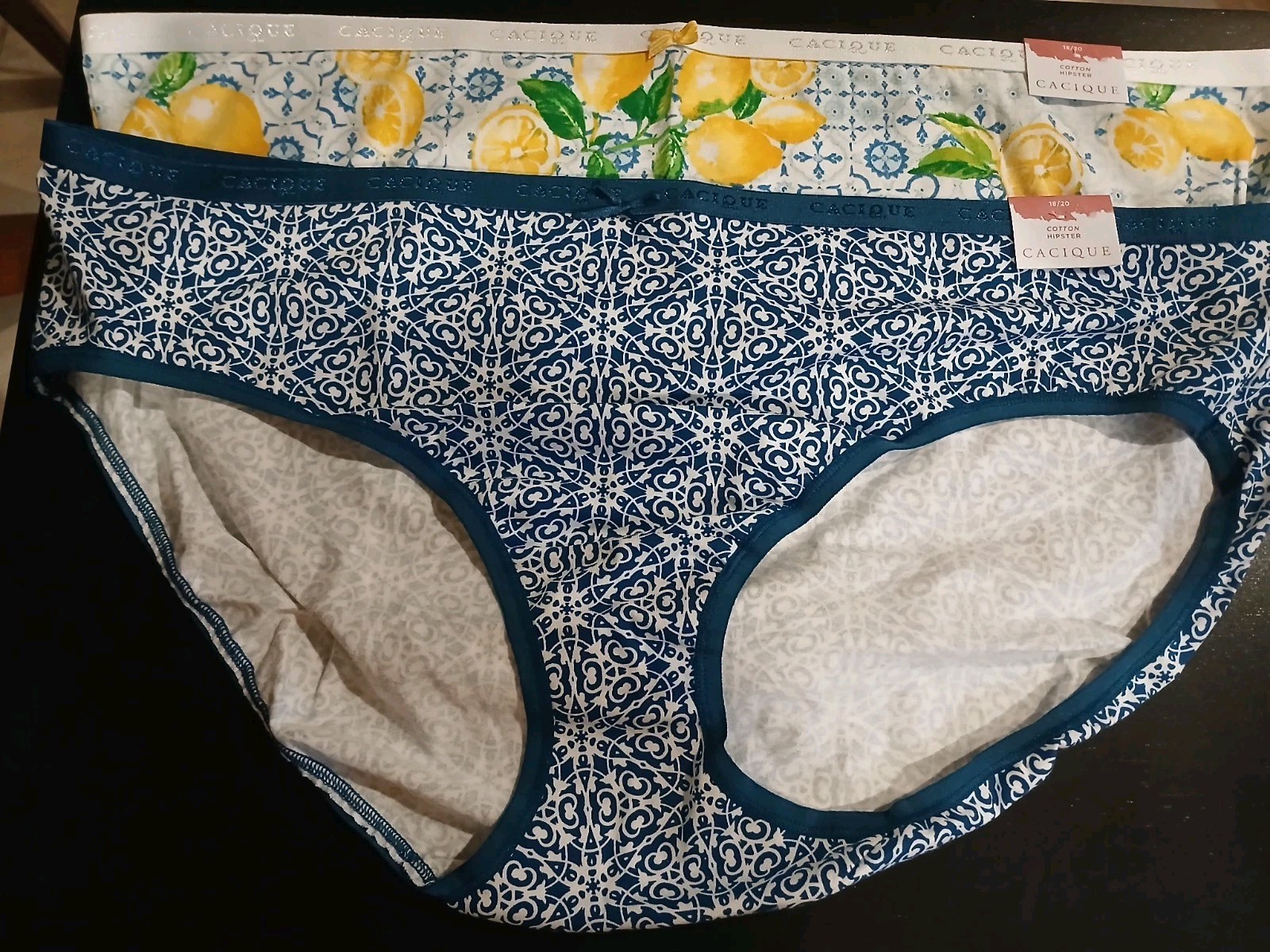 Lane Bryant 18/20 Set 2 Cotton Hipster Lemons/Medallion Print NEW W TAG