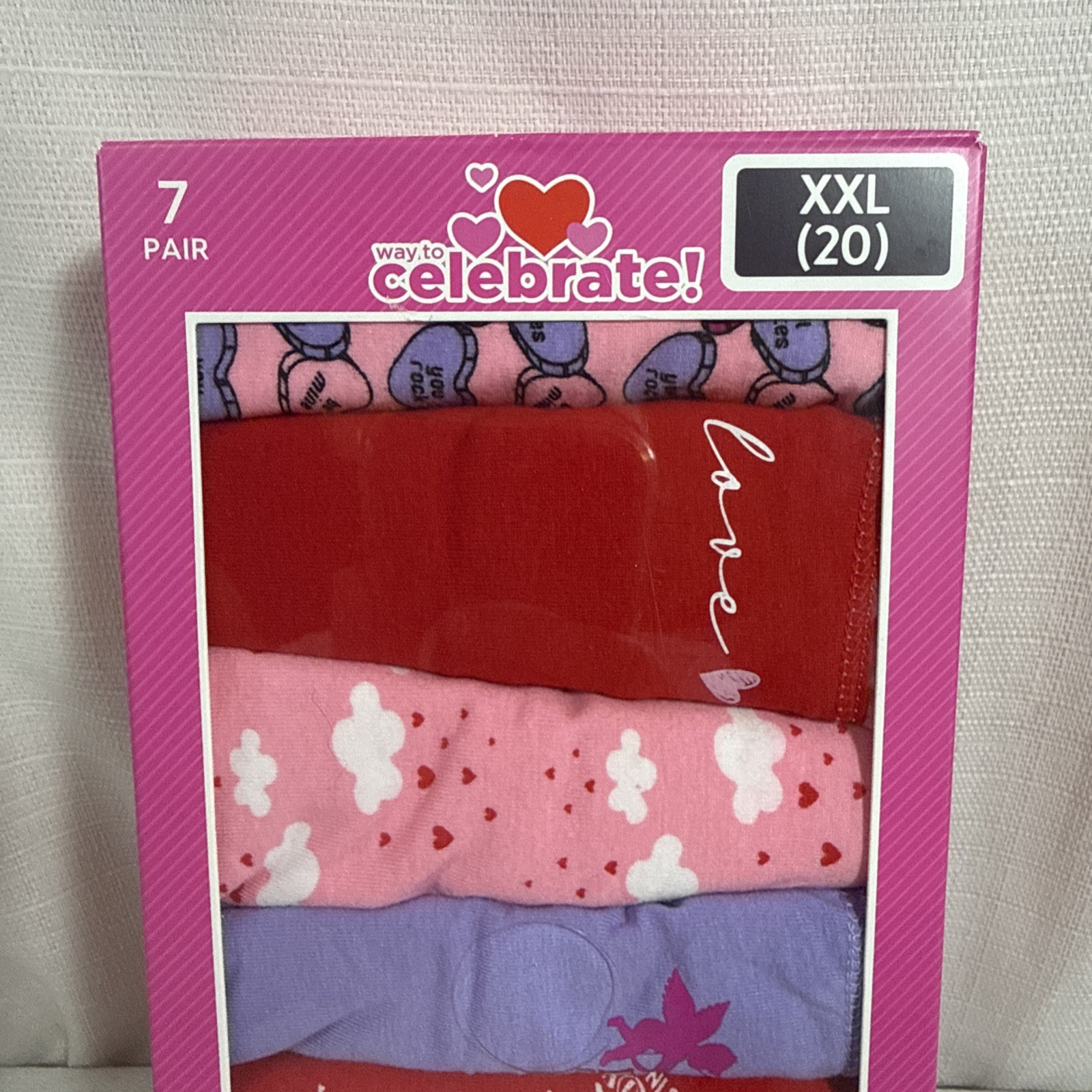 Way To Celebrate Women’s 7-Pair Cotton/Spandex Hipster Panties 2X-Large 20 NWT
