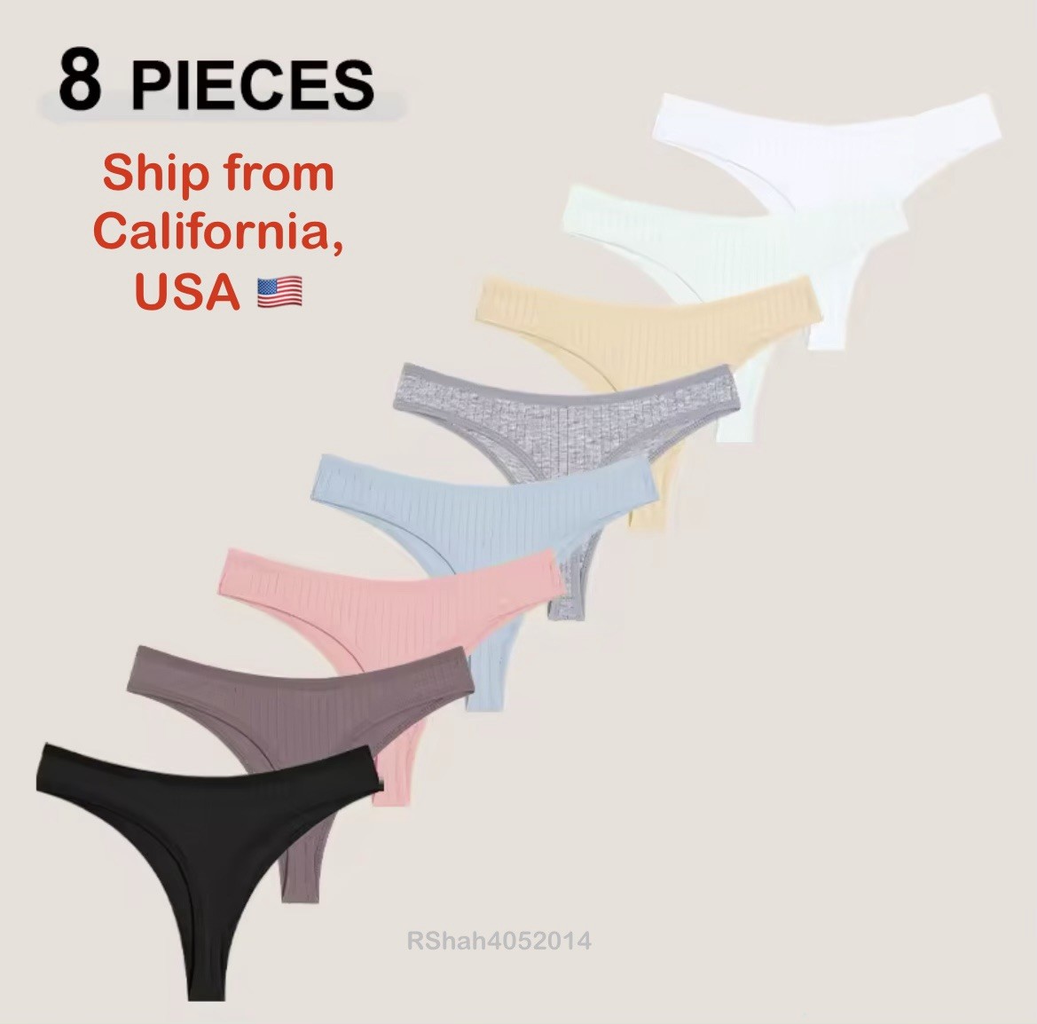 8 Pack – Women’s XS 0-2 Low Rise Cotton Stretchy Breathable G String Panties