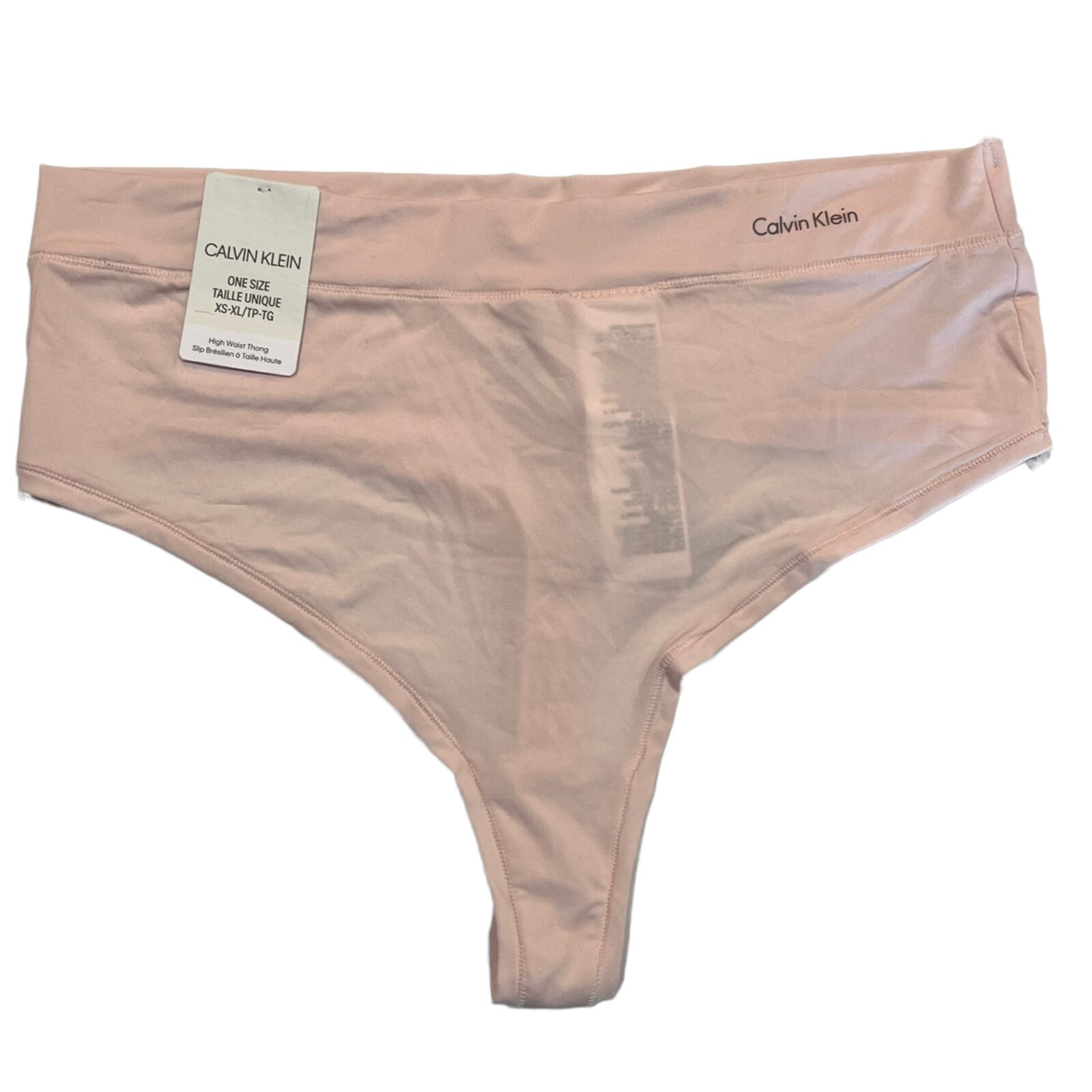 NWT CALVIN KLEIN High Waist Thong Sz OS (Fits XS-S-M-L-XL) Pink Stretchy