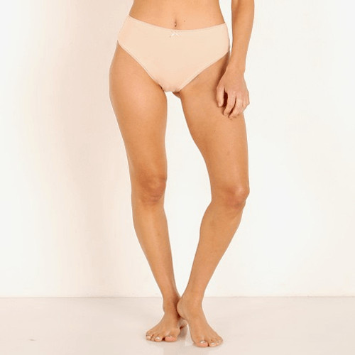 Eberjey NWT Pima Stretch Cotton High Waist Brief Panty Buff S/M