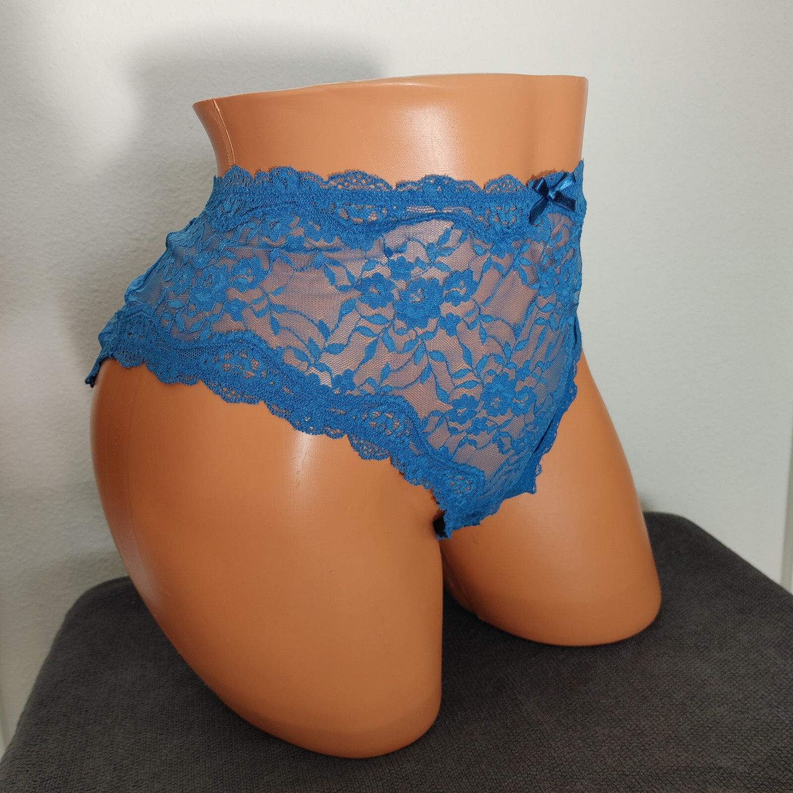 Lane Bryant Cacique Sexy Lingerie Cheeky Plus Panties 18/20 Blue Lace Sheer