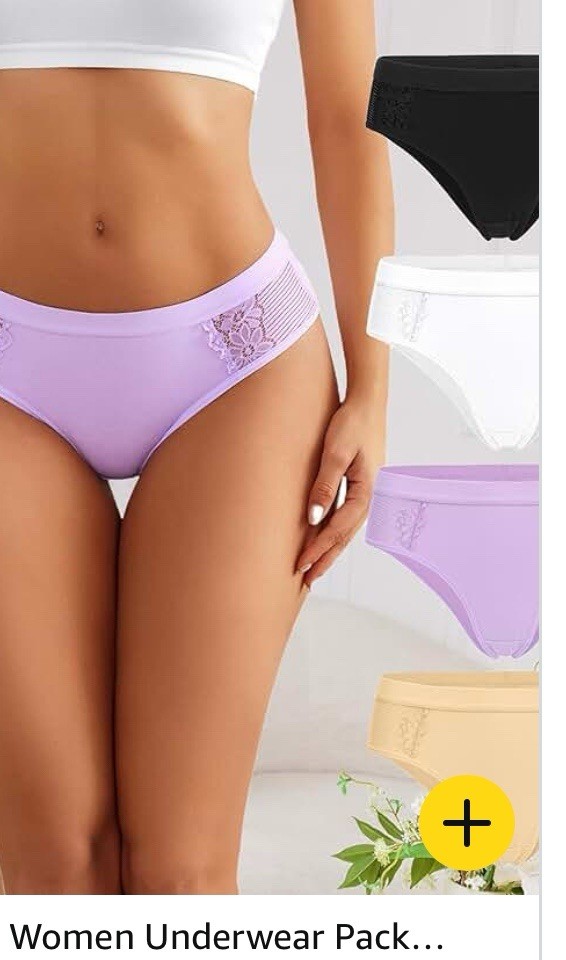 Avidlove Womens 4-Pack Cotton Briefs Lady Underwear Lace Panties Assorted Colors