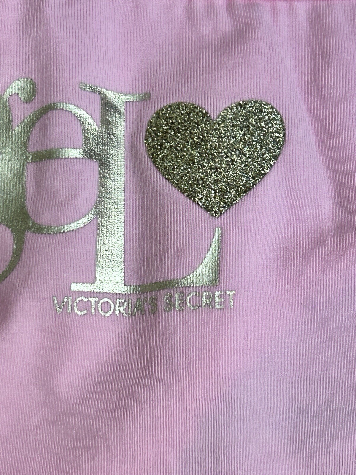 NWT Vtg Victorias Secret Pink “Angel”Wings Bikini Small Gold Heart Bling Sparkle