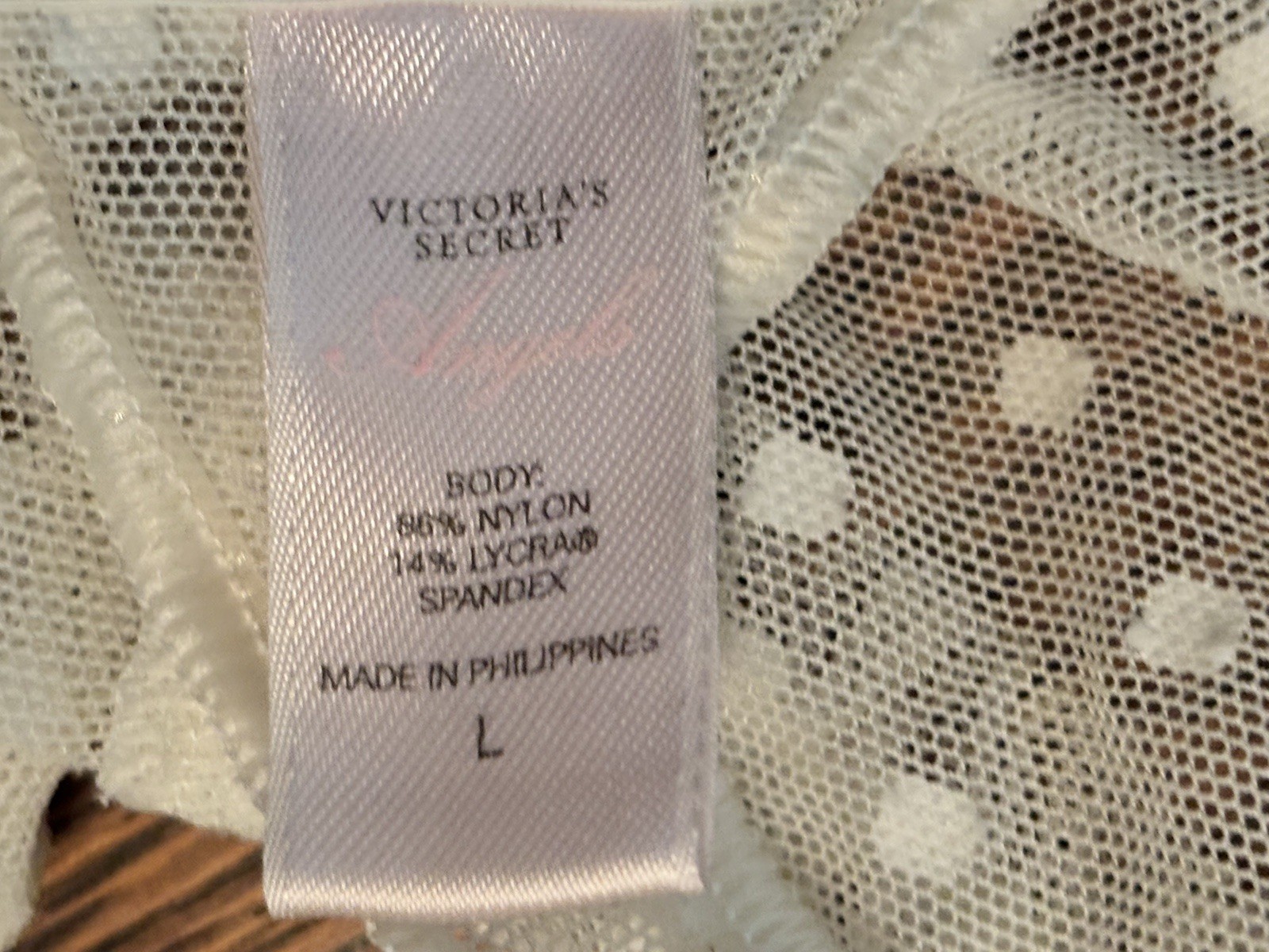 Victoria’s Secret Angels Skirted Garter Thong Panty Lace Sz L White Y2K