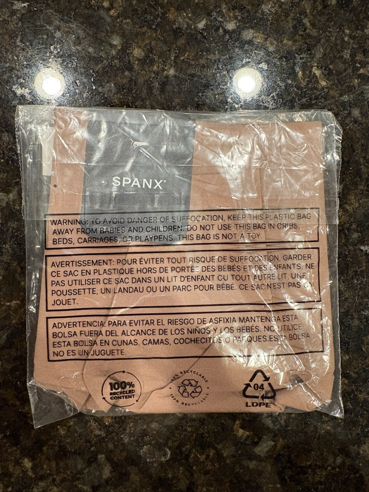 SPANXsupersmooth Undie-tectable Thong Size Large Cafe Au Lait NWT