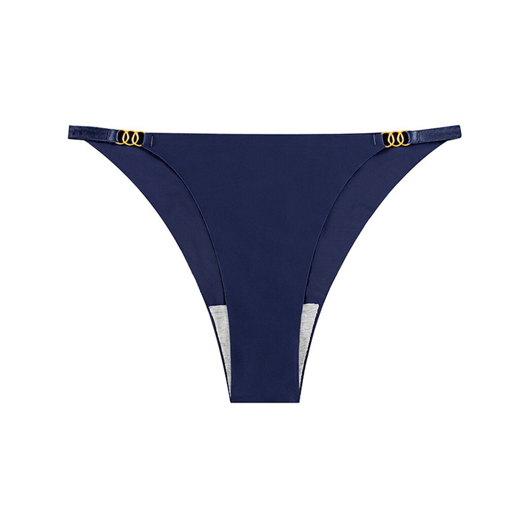 8Pcs Solid Color Seamless Sexy Thongs Women’s Underwear Low Rise Briefs Panties