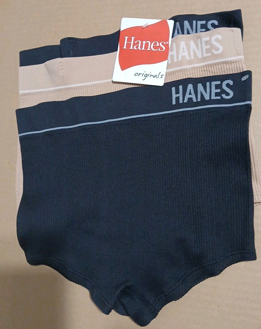 NEW WOMEN’S SIZE SMALL HANES ORIGINALS SEAMLESS RIB BOYFIT UNDERWEAR 3-PACK