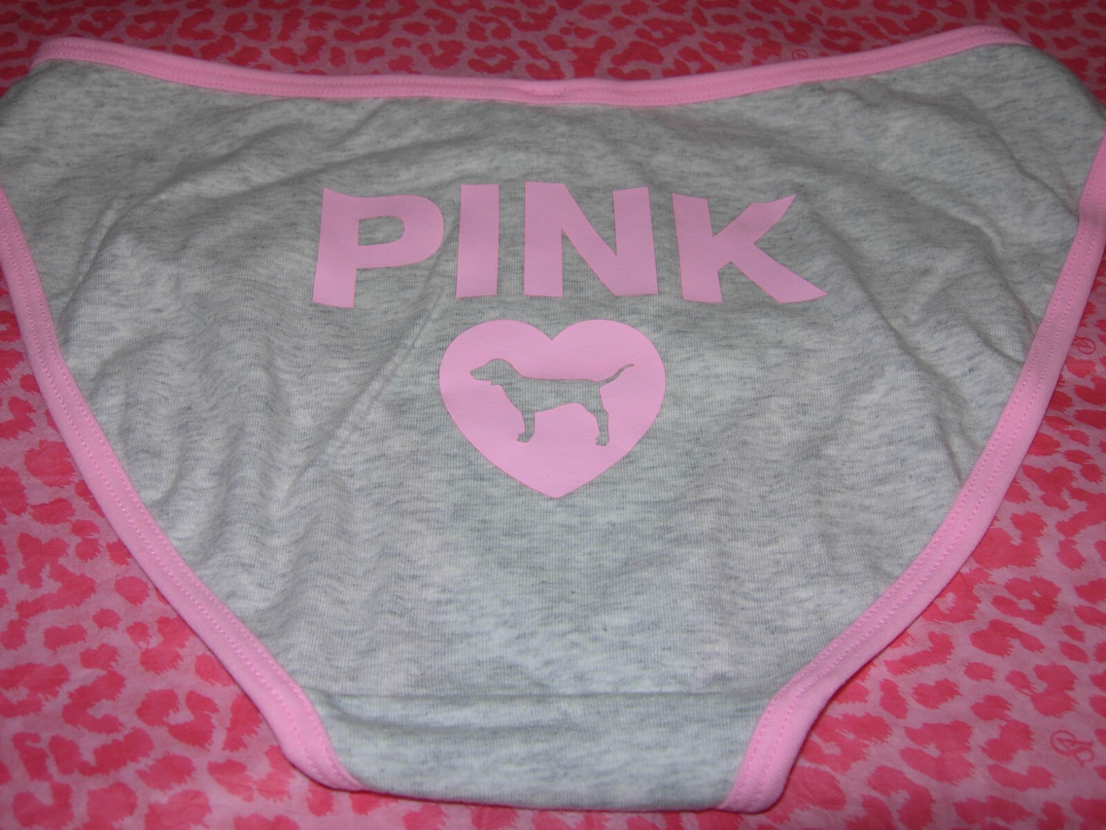 Victoria’s Secret PINK Bikini V-Cut Rare Heather Stone Logo Graphic on Rear H2F