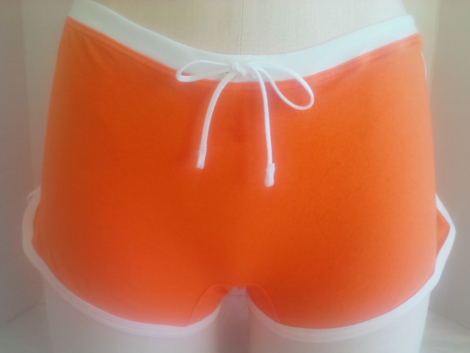 NWT. PINK. Boyshort. Orange White Lettering Tie “I’ll Be Your Halftime Show” L
