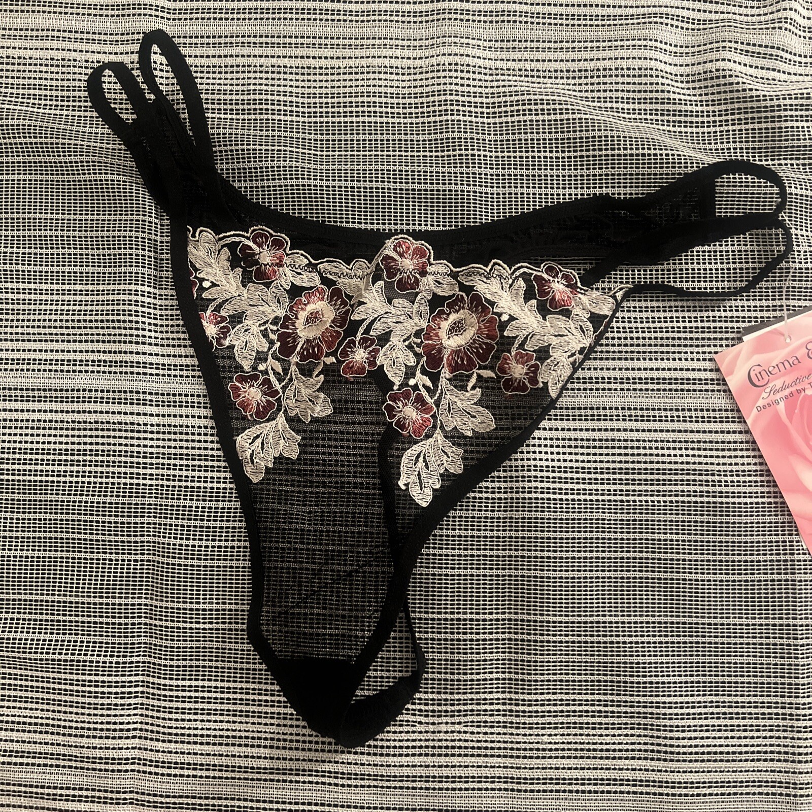 VINTAGE WOMENS  SEXY LINGERIE THONG PANTIES TRANSPARENT SIZE XL 100%POLYESTER