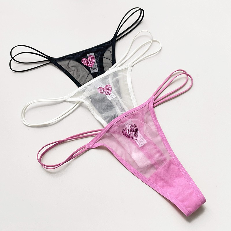 3 Pack Lot Sexy Ladies Womens See Through Sheer Panties Thong Lingerie Und/