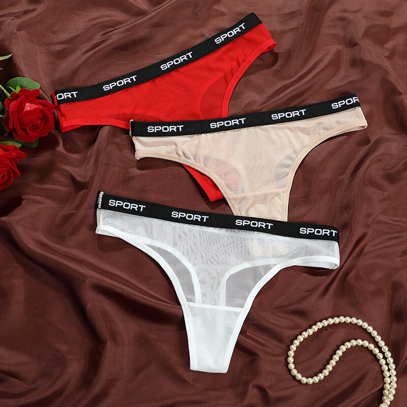 6PCS LOT Sexy Womens See Through Mesh Sheer Panties Thongs G string Underwear